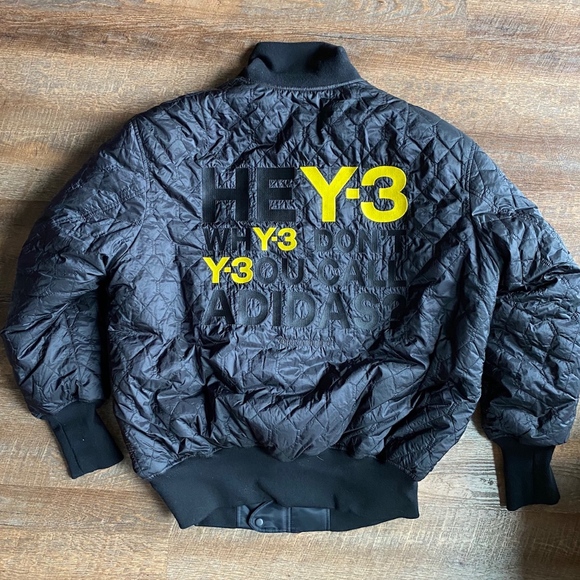New Y-3 Adidas Reversible Quilted Bomber Jacket - Picture 3 of 8
